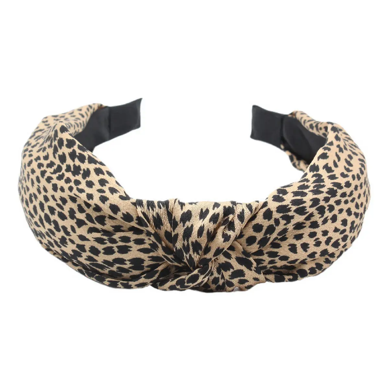 Camel Vintage Leopard Print Headband