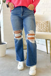 Medium Mid Rise Crop Flare Jeans