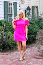 Pink Puff Sleeve Dress