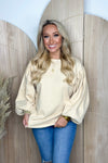 Sand Bubble Sleeve Round Neck