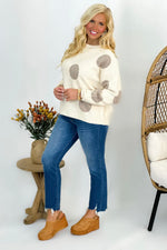 Cream and Mocha Polka Dot Sweater