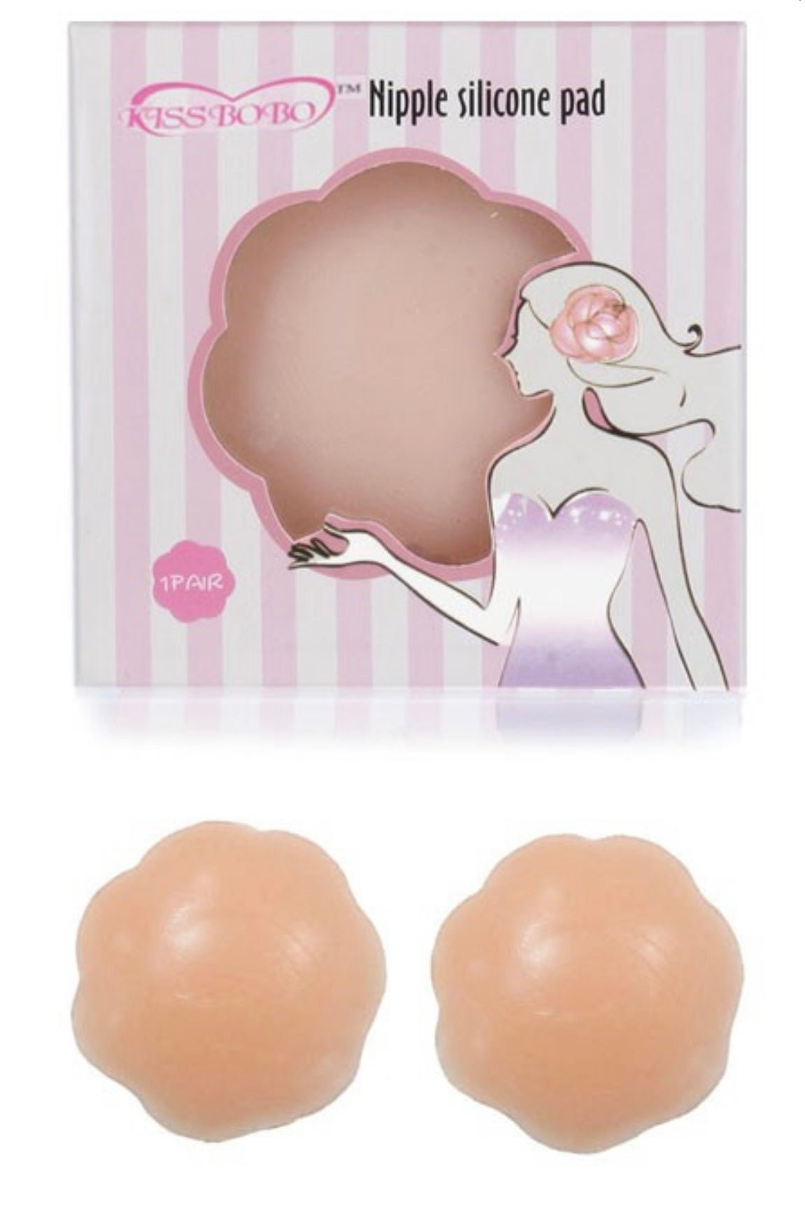 Nude sticky bra with self-adhesive cups